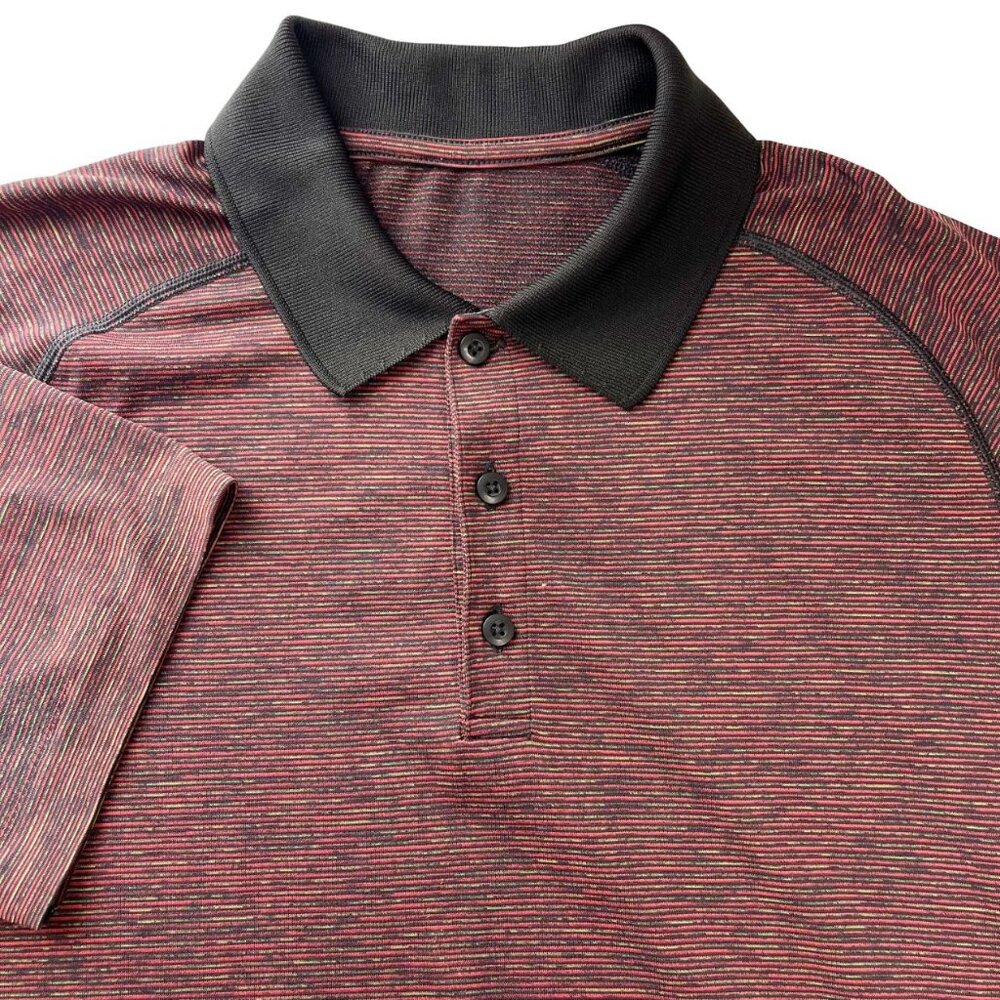 Lululemon Metal Vent Tech Polo Shirt Short Sleeve Red - Men's Size‎ Medium